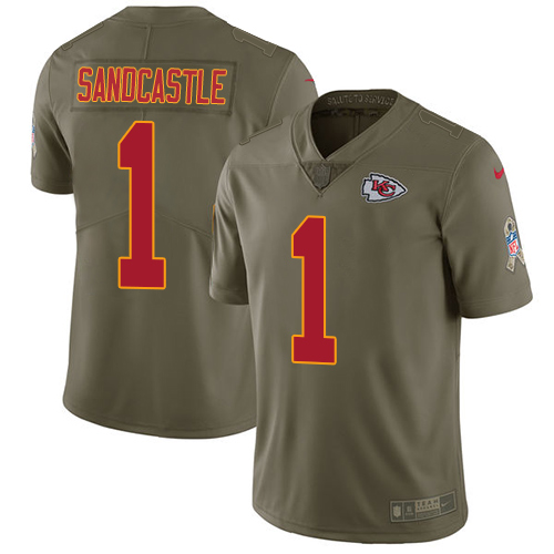 Nike Chiefs #1 Leon Sandcastle Olive Men's Stitched NFL Limited Salute to Service Jersey